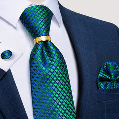 Men's Silk Ties Set Paisley Plaid Striped Necktie Pocket Square