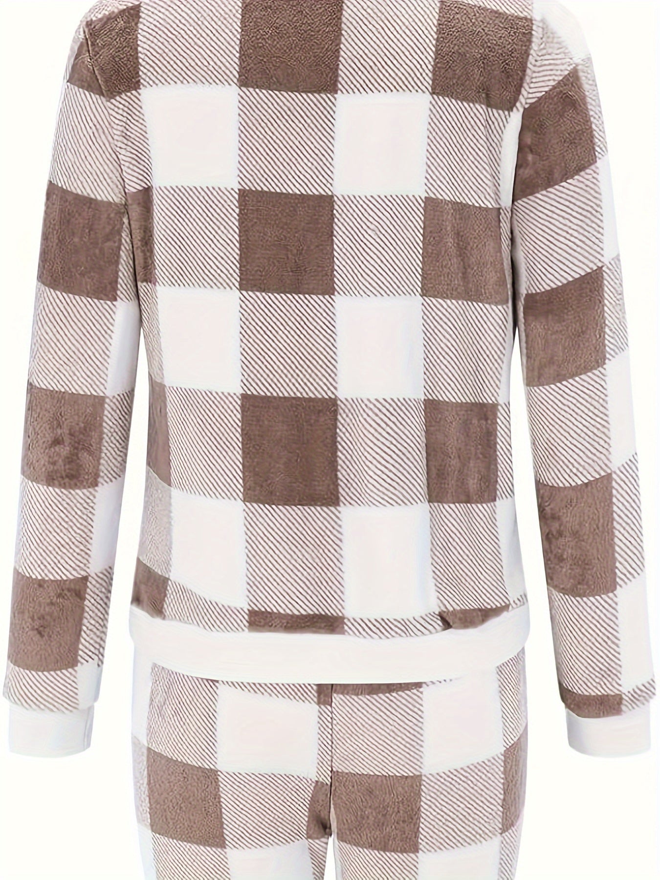 Plaid Print Long Sleeve Lounge Set