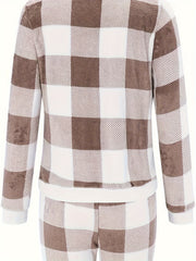 Plaid Print Long Sleeve Lounge Set