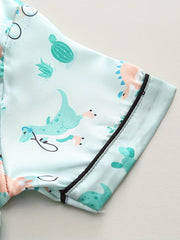Boys Dino Pajama Set Short Sleeves & Bottoms Comfortable Homewear
