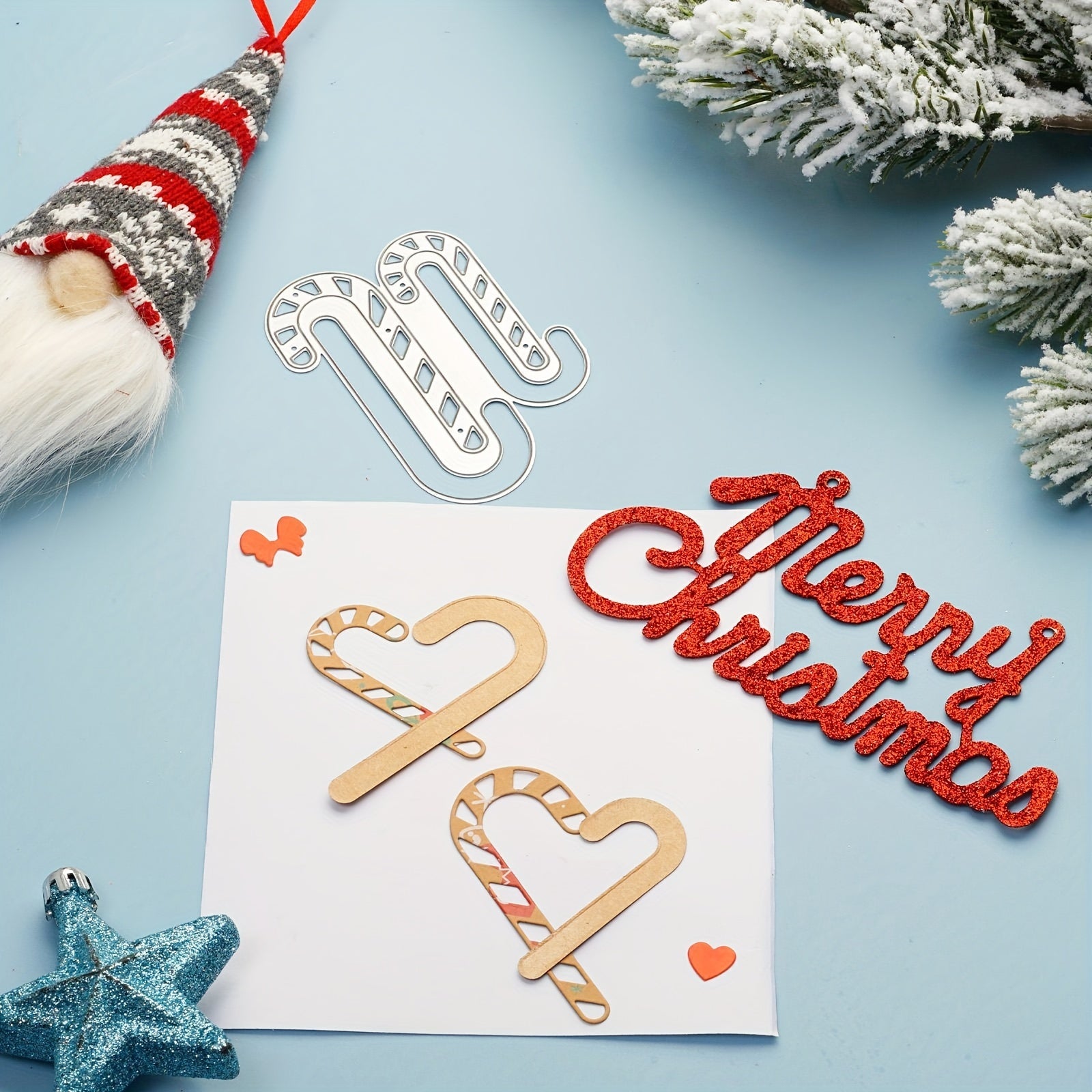 Christmas Metal Cutting Dies Candy Cane Die Cuts Embossing Stencil