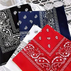 9pcs Colored Hip Hop Cashew Flower Square Scarf Bandana
