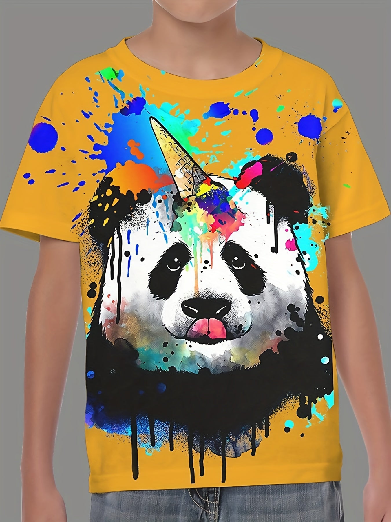 Boy's Panda Graphic T shirt Casual Tee Kid's Clothing For Summer