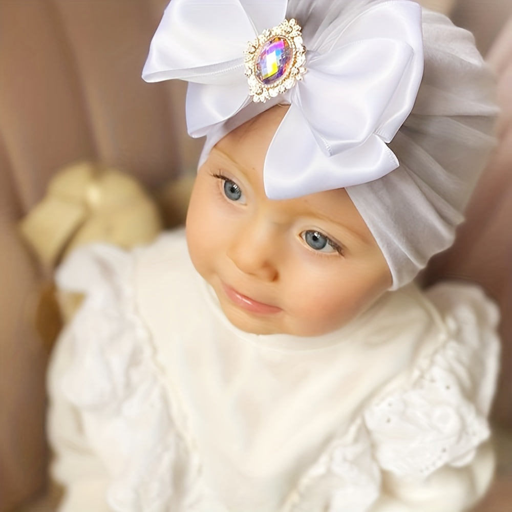 Rhinestone Baby Hat with Big Bow