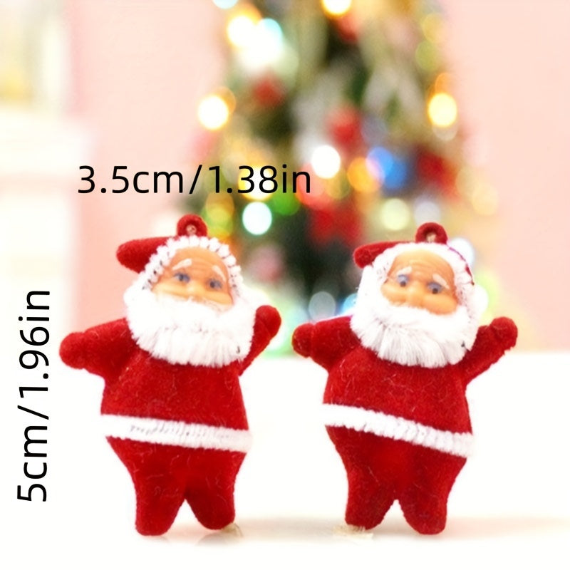 6pcs Mini Old Man Pendant Christmas Tree Decoration Golden Powder Christmas Doll