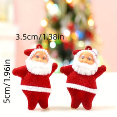 6pcs Mini Old Man Pendant Christmas Tree Decoration Golden Powder Christmas Doll