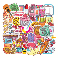 50pcs Vinyl Waterproof Stickers for Water Bottles Laptop Skateboard