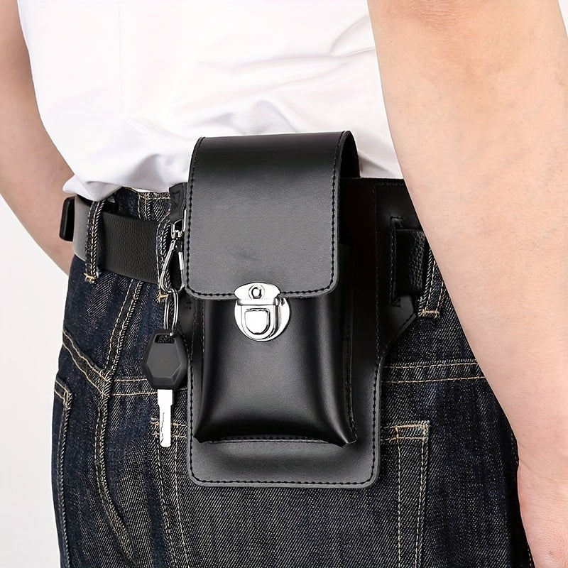 Stylish Lychee Pattern Faux Leather Belt Bag for Outdoor Adventures