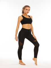 High Stretch Yoga Pants Mesh Stitching Leggings