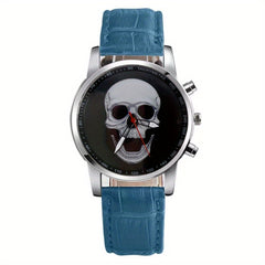 Skull Alloy Round Wrist Watch For Men And Women