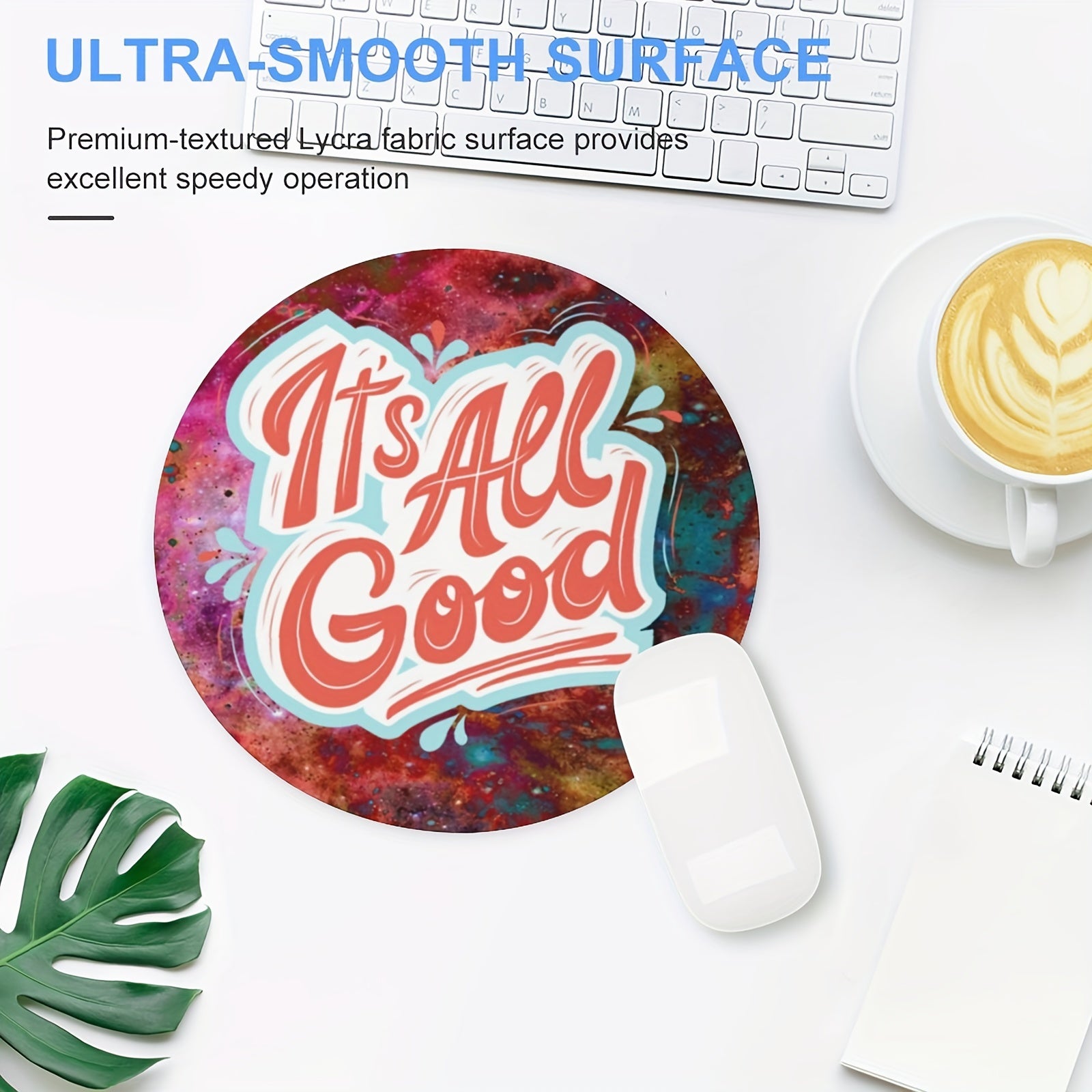 All Good Round Mouse Mat Mouse Pad Non Slip Rubber Base