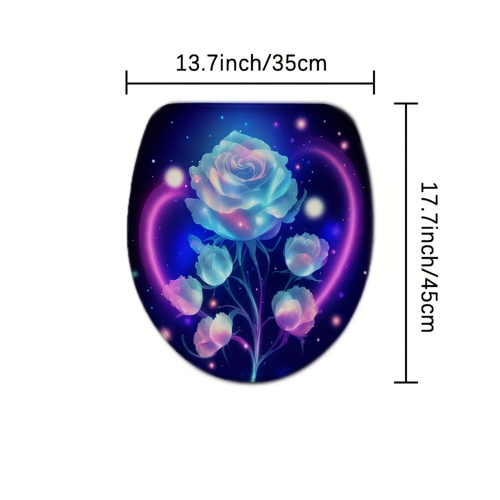 3pcs Flower Non Slip Shaggy Bathroom Rug Set Soft & Dry Carpets Extra Absorbent