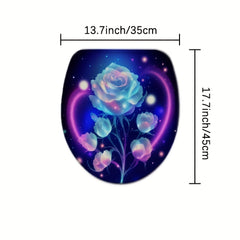 3pcs Flower Non Slip Shaggy Bathroom Rug Set Soft & Dry Carpets Extra Absorbent