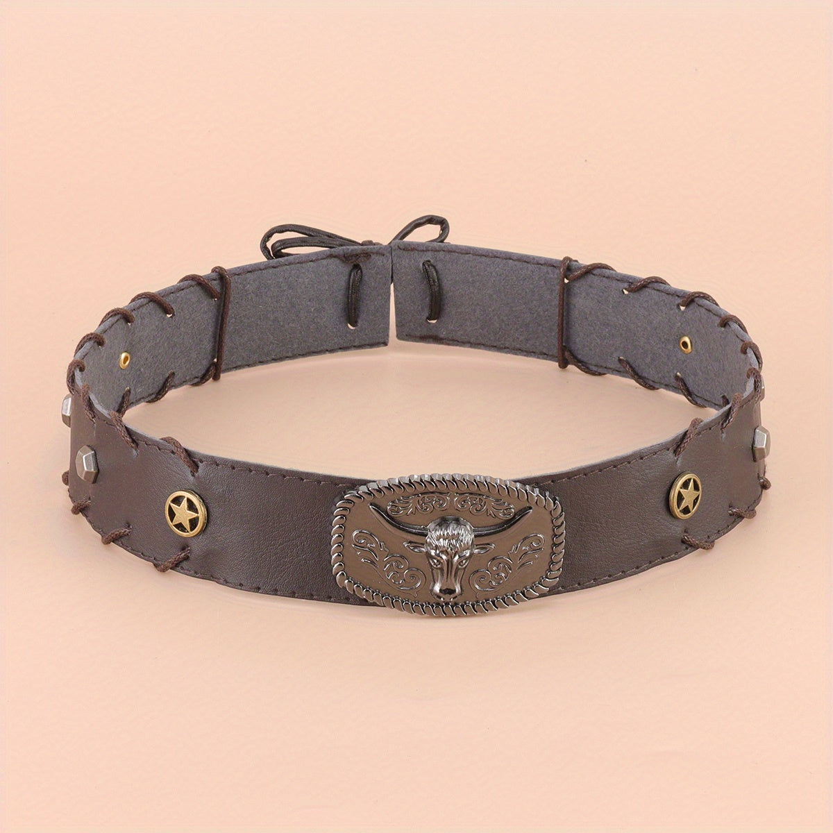 Boho Vintage Bull Head Belt Hat Strap Western Cowboy Cowgirl Hat Strap