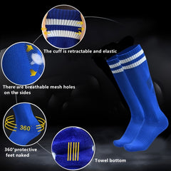Kids Striped Sports Socks Non Slip Knee High