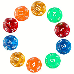 10pcs Colorful 12 Sided Acrylic Crystal Dices For Board Game