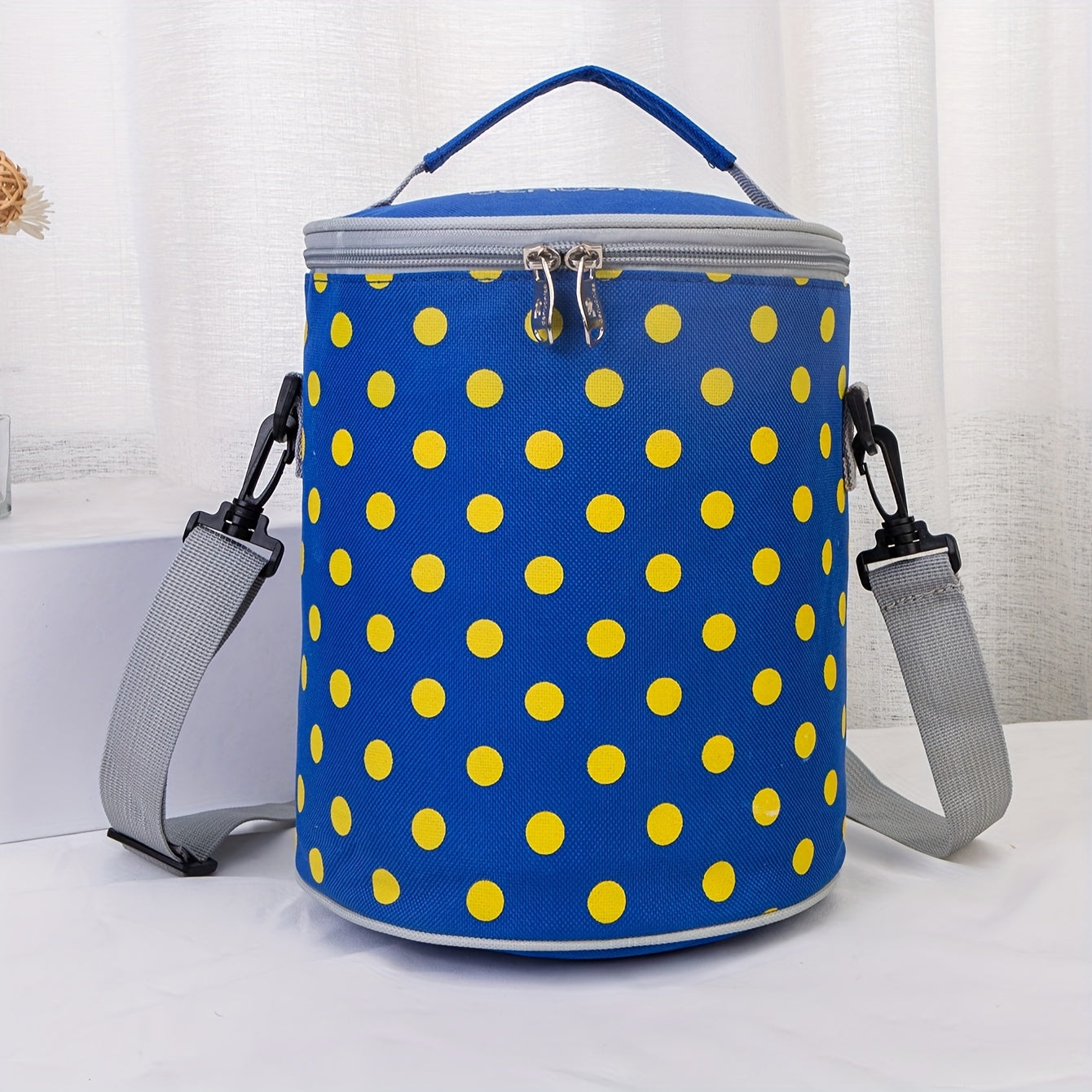 Portable Round Insulated Bag Thick Aluminum Foil Lunch Bag