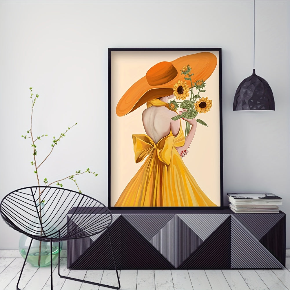 11CT DIY Sunflower Girl Cross Stitch Kit - Full Embroidery Art