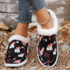 Christmas Print Fluffy Skate Shoes for Women