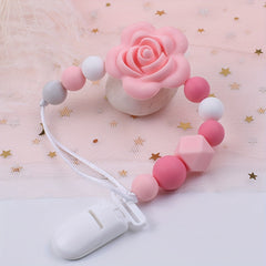 Rose Flower Pacifier Chain for Baby Teething & Anti Lost Strap