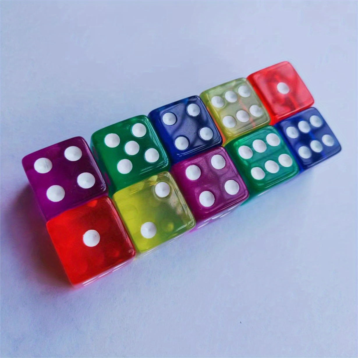 50pcs 16mm Transparent Square Corner Dice 6 Sided Game Acrylic Dice