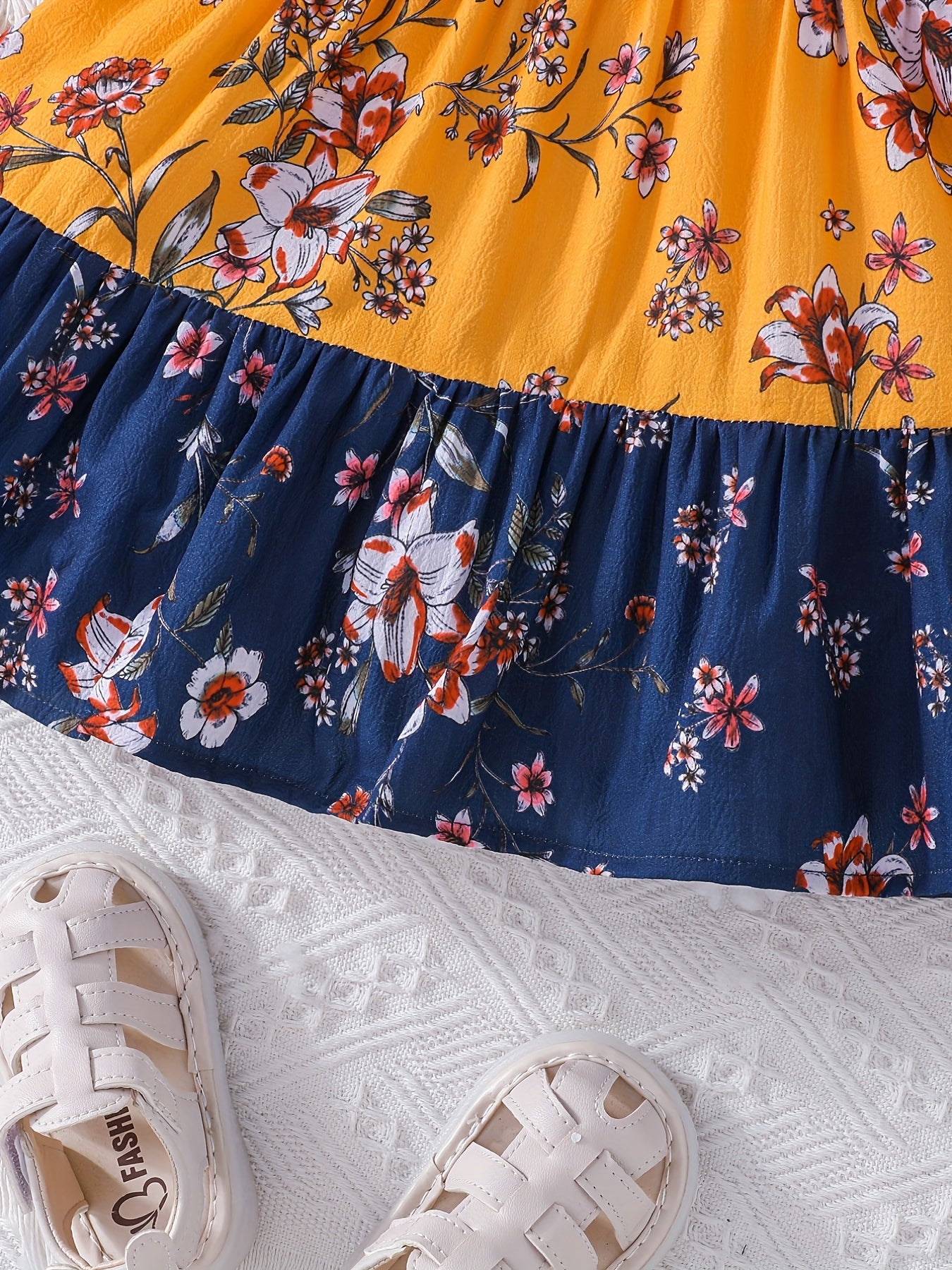 Flutter Sleeve Floral Dress Kids Baby Girls Summer Dress Up