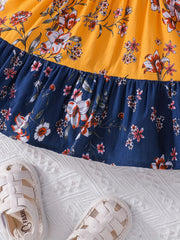 Flutter Sleeve Floral Dress Kids Baby Girls Summer Dress Up