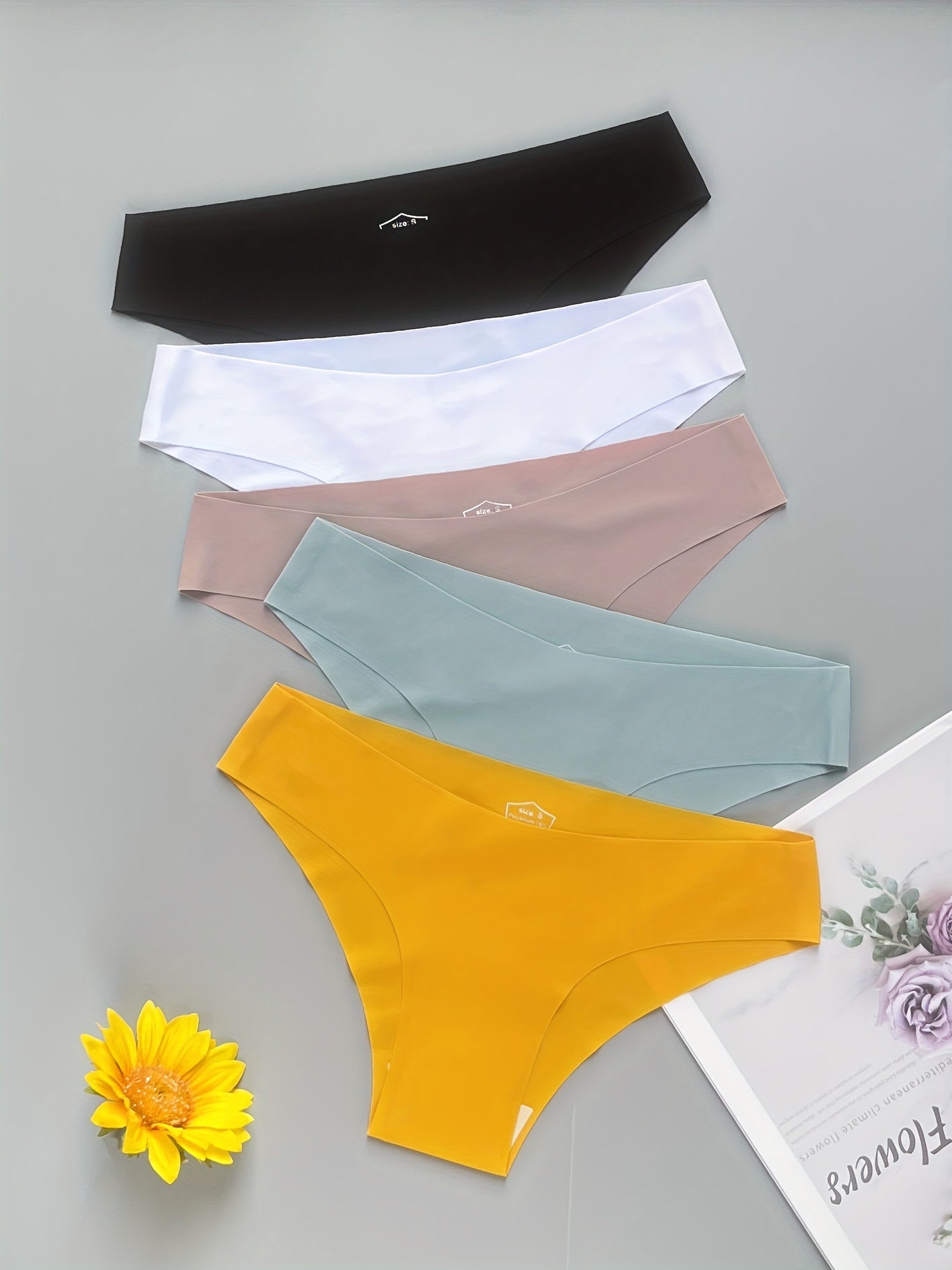 5 Seamless Solid Briefs Breathable Panties Womens Lingerie Underwear