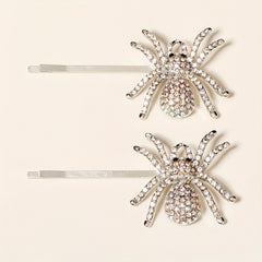 2pcs Rhinestone Spider Bobby Pin Bangs Clip Side Clip