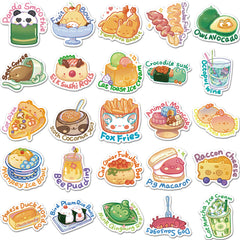 50pcs Cute Animal Food Graffiti Stickers - Waterproof & Perfect for Toys