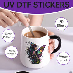 12pcs Gothic Fairy UV DTF Cup Sticker for Party Birthday Home Decoration