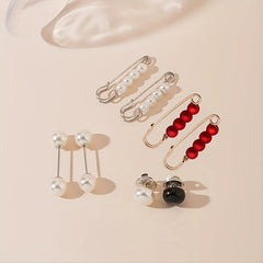 8pcs Faux Pearl Brooch Pins for Women Clothing Dresses