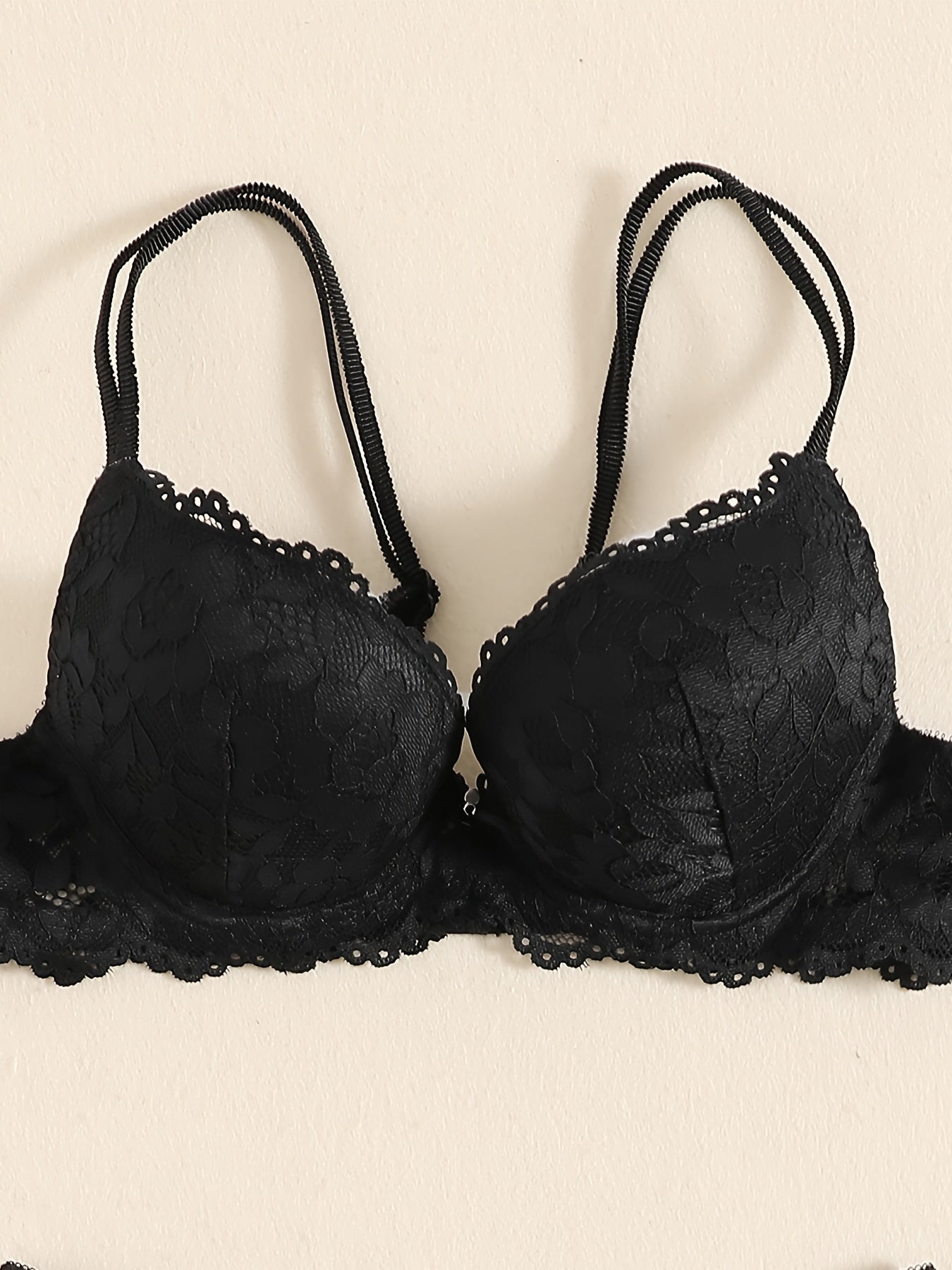 Lace Mesh Everyday Bra Double Strap Push Up Intimates
