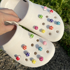 16pcs Tiny Rainbow Mushroom Shoe Charms For Crocs Sandals DIY Shoes Accessories