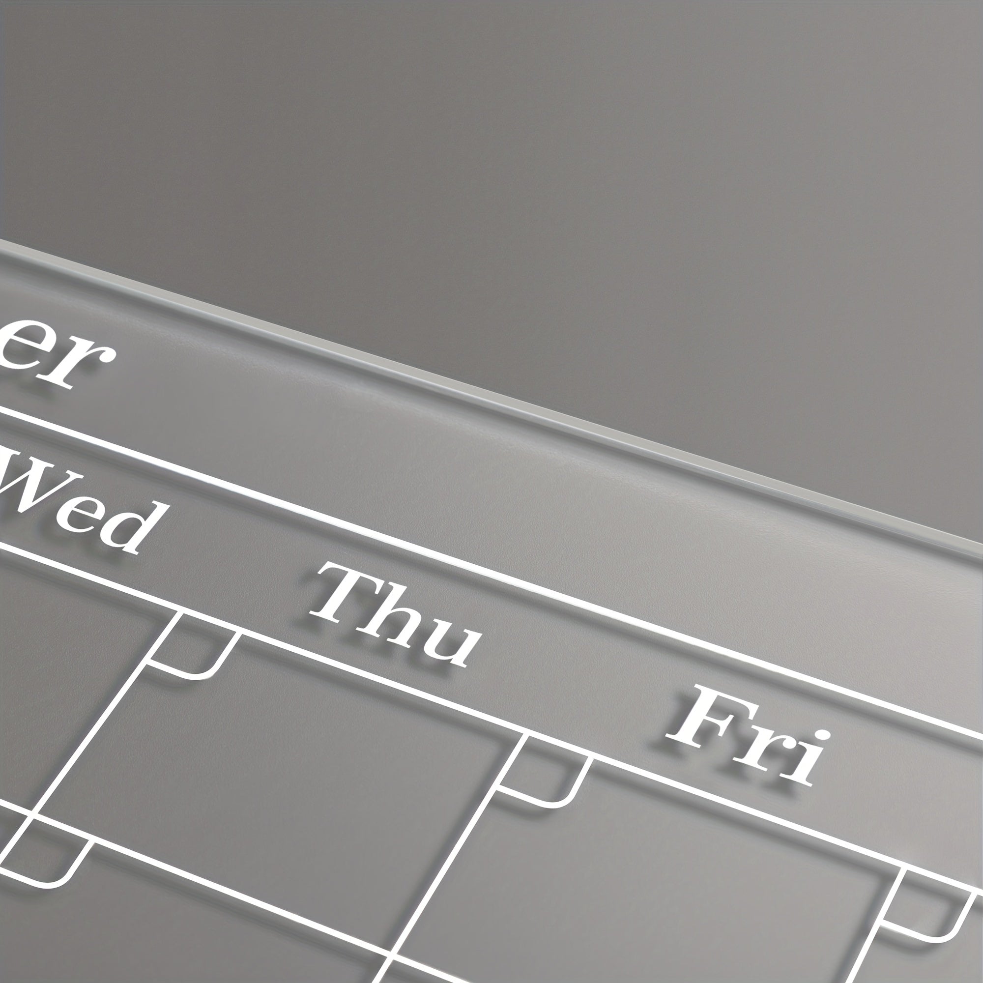 Acrylic Magnetic Weekly Calendar For Fridge - Clear Dry Erase Board