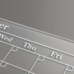 Acrylic Magnetic Weekly Calendar For Fridge - Clear Dry Erase Board