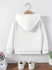 Kids Letter Print Graphic Hooded Sweatshirt