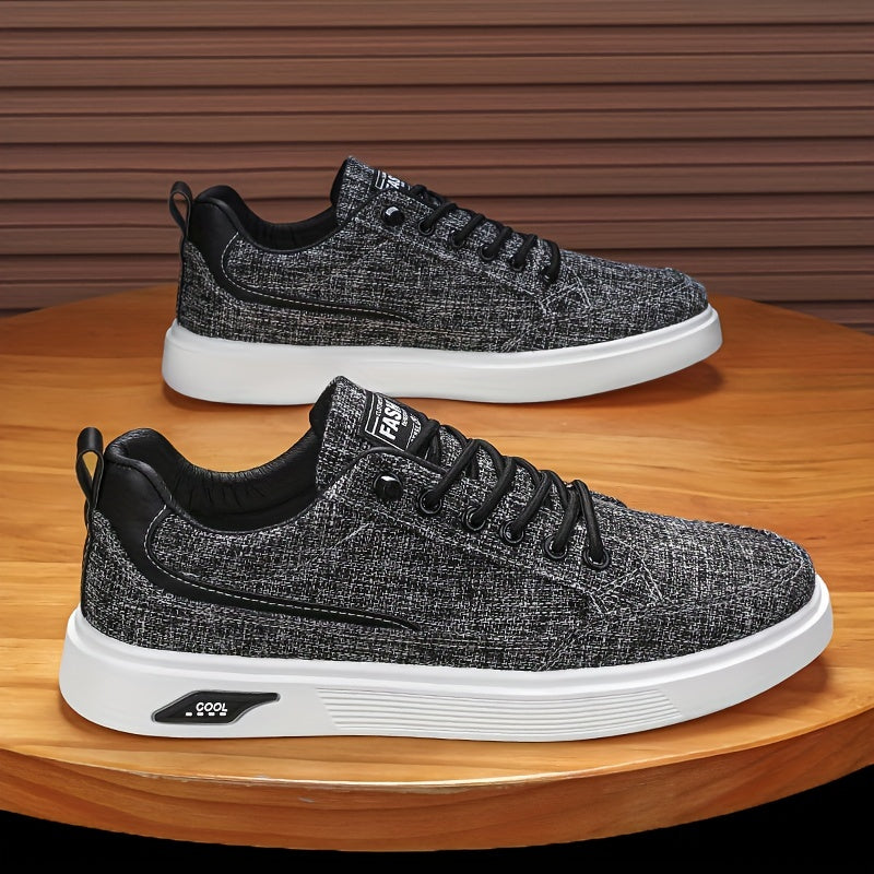 Men's Non Slip Canvas Skate Shoes Low Top Lace Up Sneakers