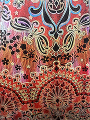 Ethnic Floral Print Maxi Dress V Neck Long Sleeve