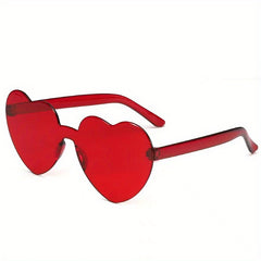 Rimless Heart Sunglasses UV400 for Summer Beach Party