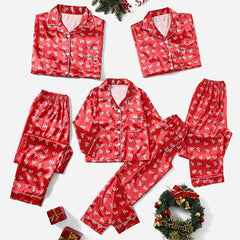 2pcs Girls Christmas Red Pajamas Set