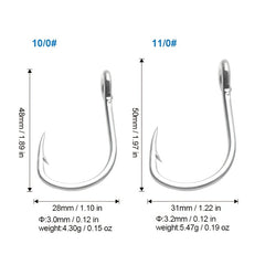 10pcs Large Shark Hook 10827 Stainless Steel Hook for Sturgeon Tuna