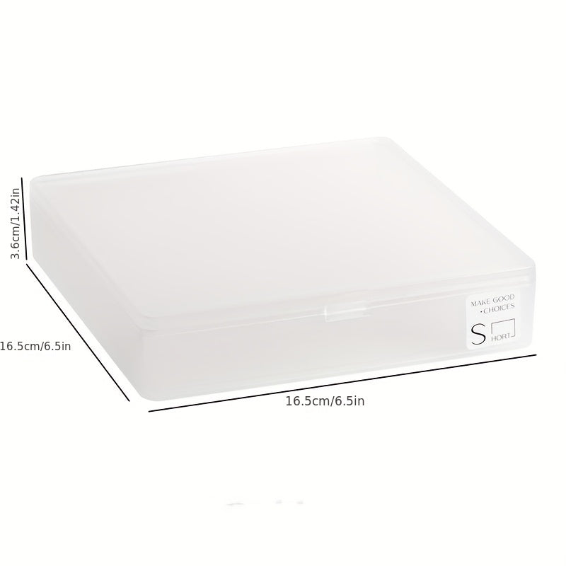 Transparent Desktop Storage Box with Lid for Student Dormitory