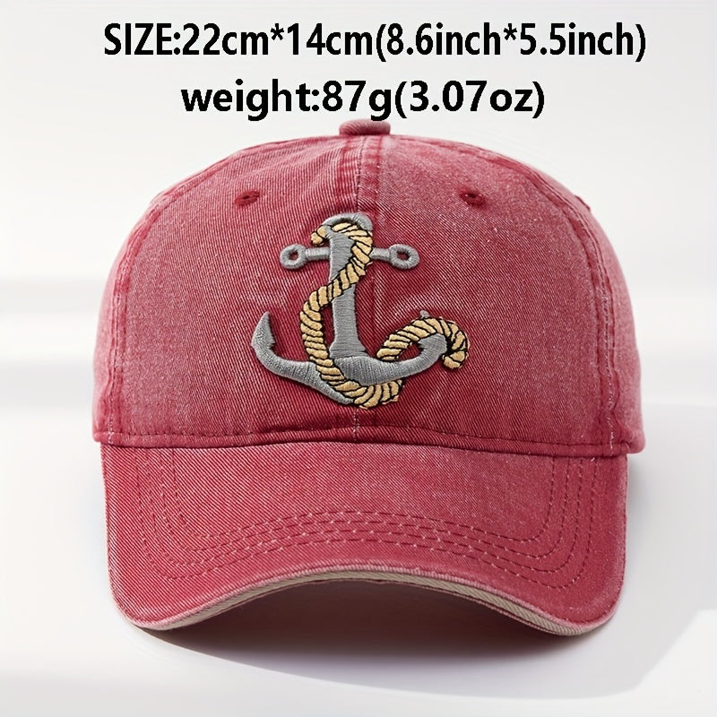 Embroidery Anchor Baseball Caps for Daily Travel Sunscreen