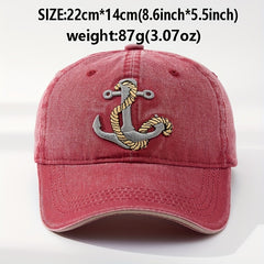 Embroidery Anchor Baseball Caps for Daily Travel Sunscreen