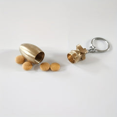 Creative Bomb Shaped Medicine Bottle Keychain Waterproof Sealed Jar Pendant