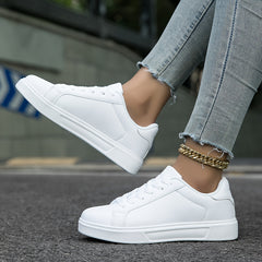 Women's Lace-up Low Skate Shoes Comfort Flats Casual Sneakers