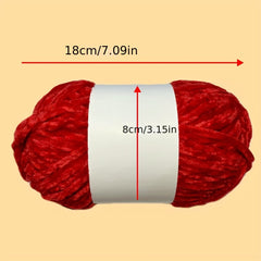 2 Rolls Velvet Yarn Crochet Thread DIY Craft Thick Wool Hook Needle 80M