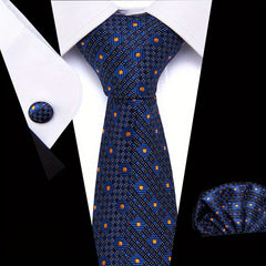 3pcs Polka Dot Tie Handkerchief Set Classic Men's Necktie