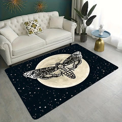 Gothic Skull Moon Star Rug for Living Room Halloween Decor